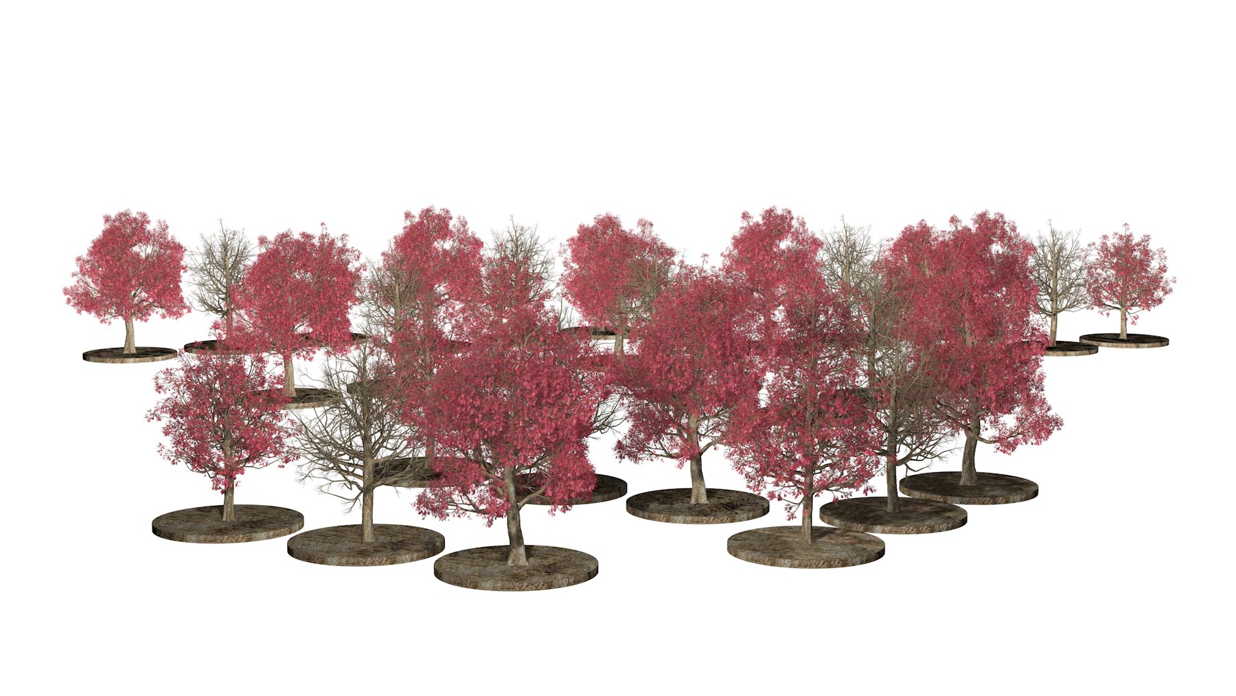 ArtStation - Three Pink trees v2 | Resources