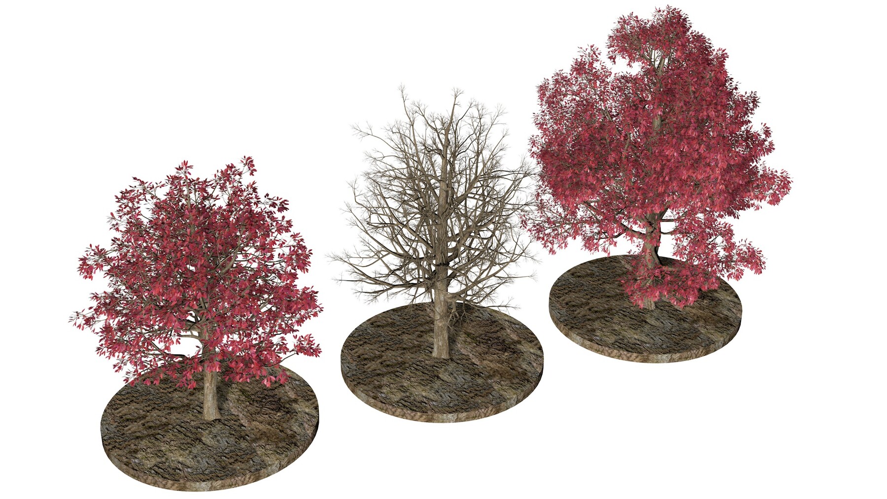 ArtStation - Three Pink trees v2 | Resources