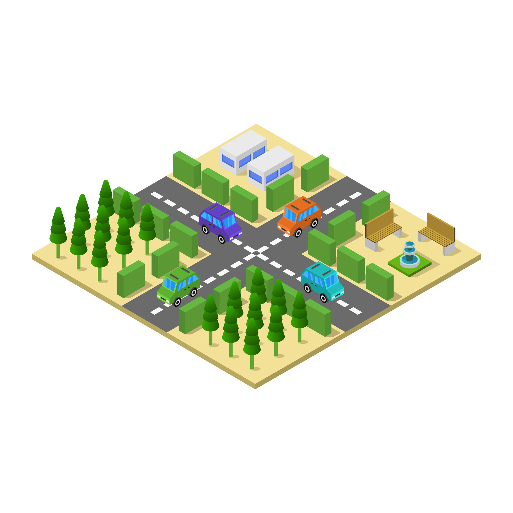 Artstation - Isometric Road Junction 