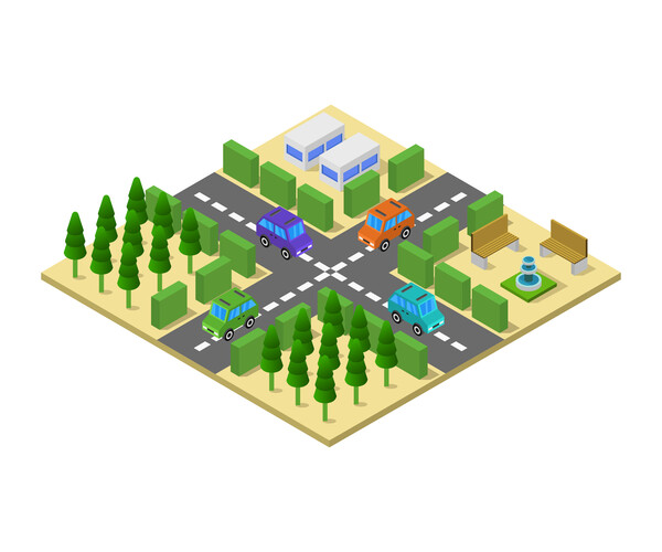 ArtStation - Isometric road junction | Artworks