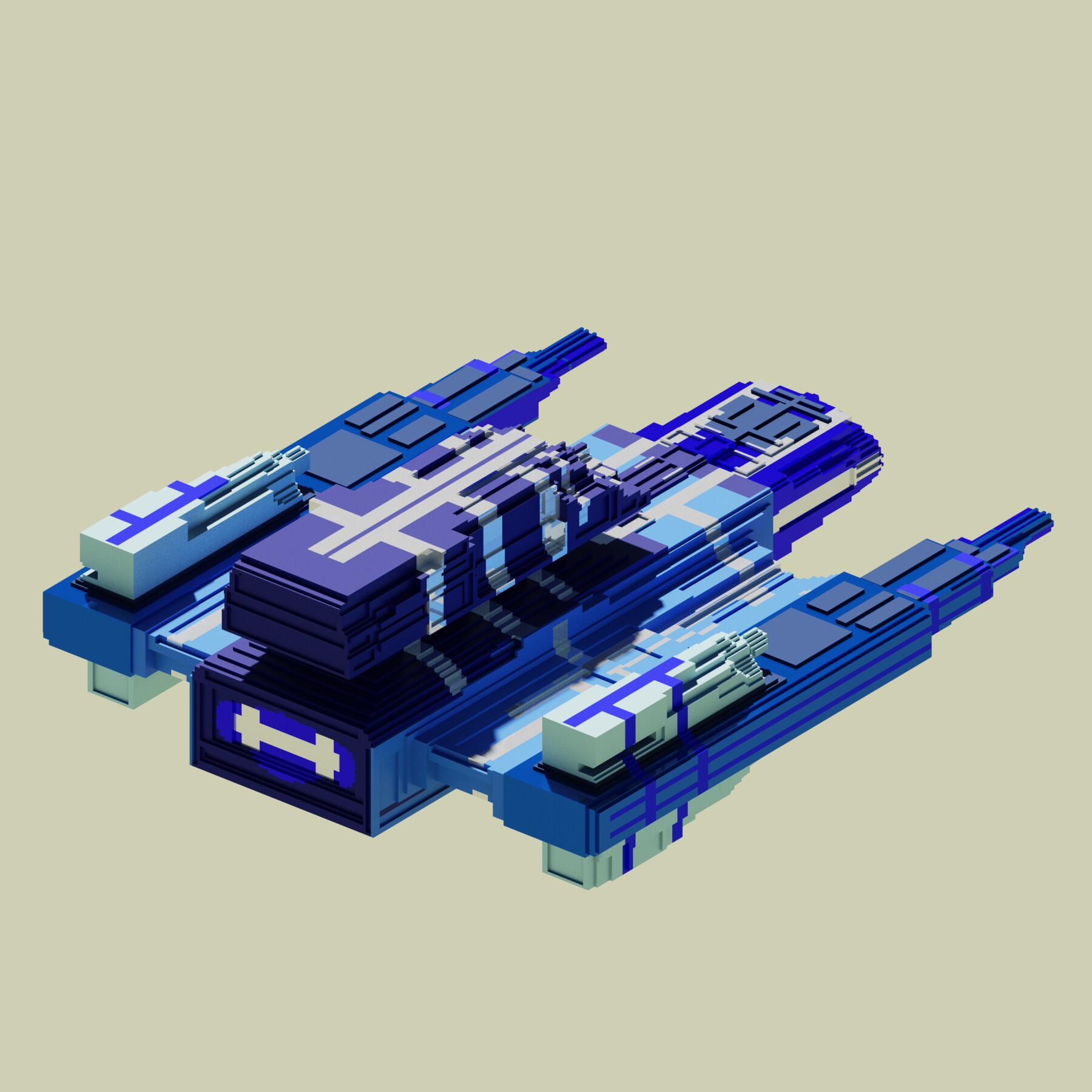 ArtStation - 3d voxel space ship | Game Assets