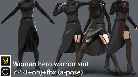Woman Hero Warrior Costume \ MARVELOUS DESIGNER