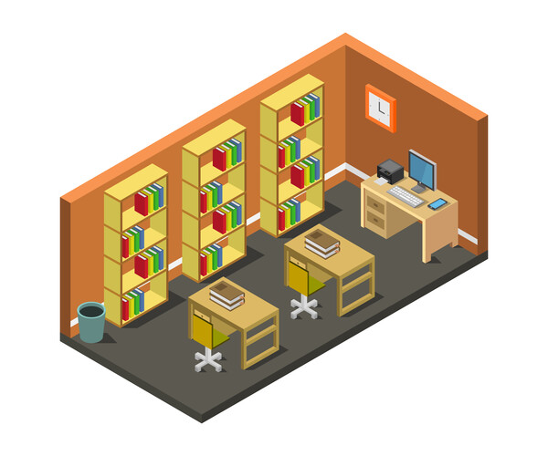 ArtStation - Isometric library | Artworks