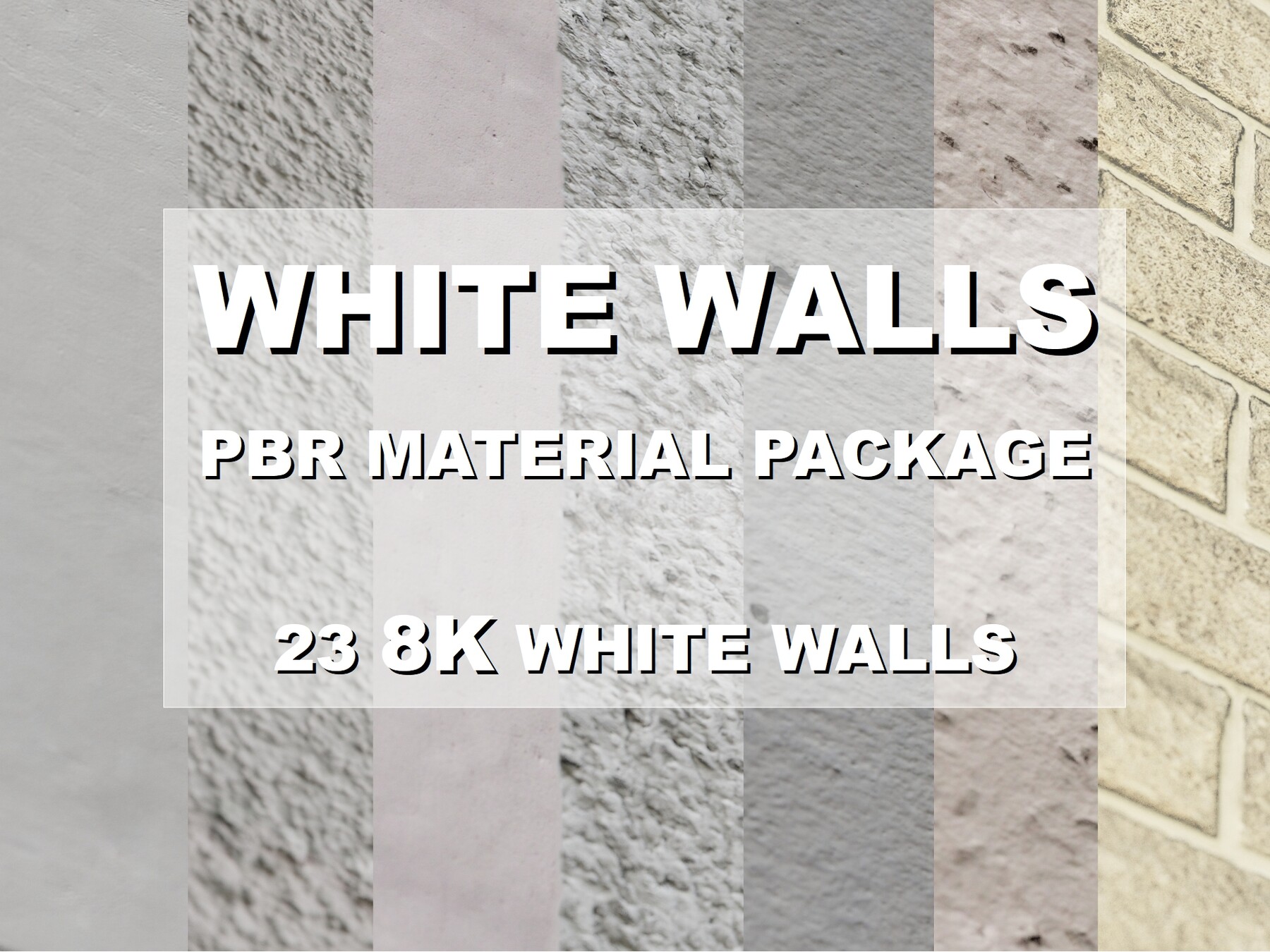 ArtStation - White Wall PBR Materials Pack | Game Assets