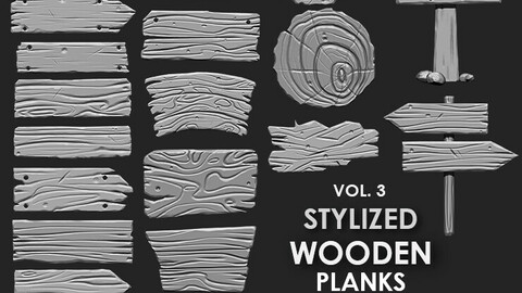 Stylized Wooden Plank IMM Brush Pack 21 in One Vol.3