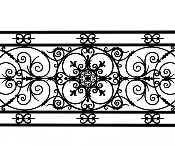 ArtStation - Forging Iron Forged Balcony Railing Baroque | Resources