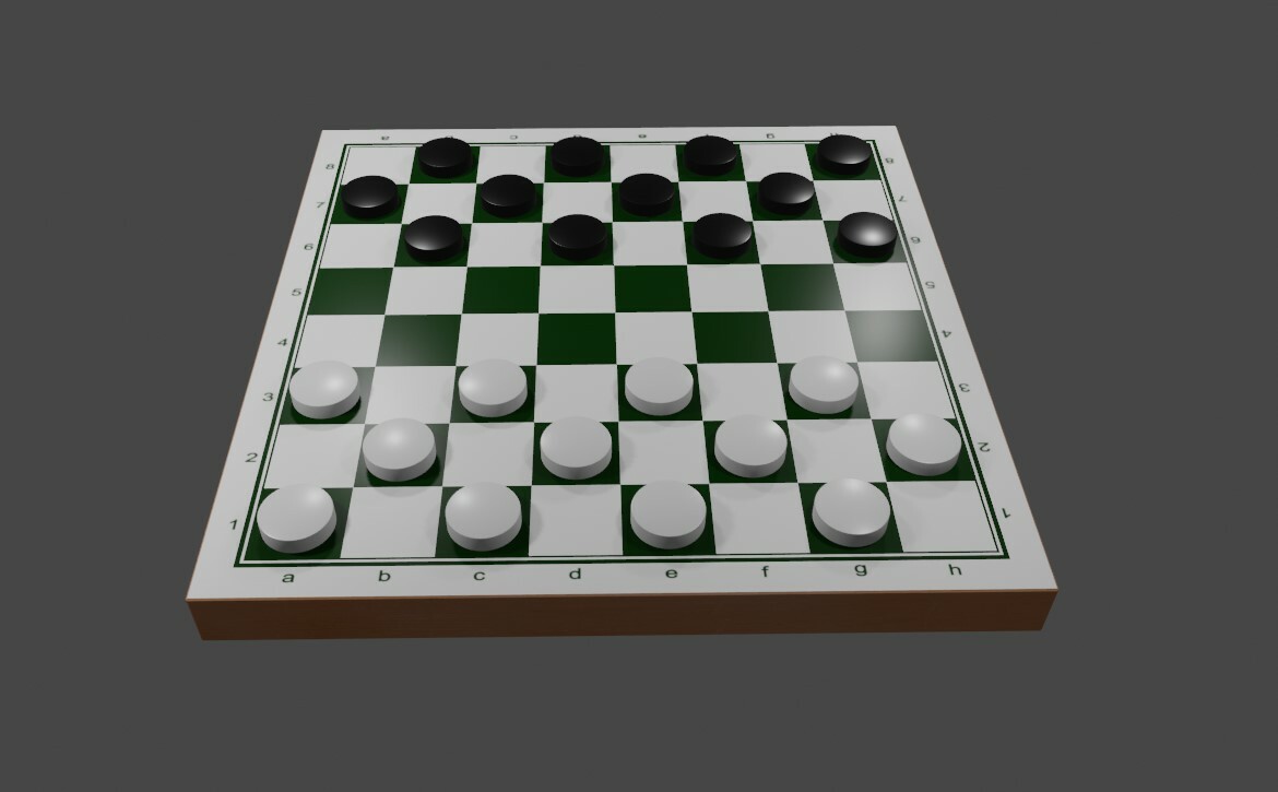 Checkers Game Complete - Jogo de Damas | 3D model