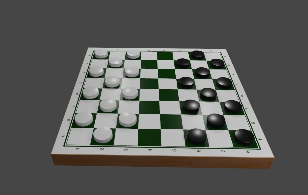 Checkers Game Complete - Jogo de Damas | 3D model