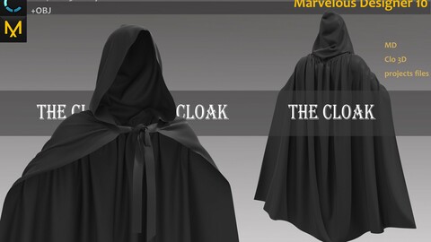 Black Cloak_Marvelous Designer, CLO3D_OBJ & FBX(if needed)