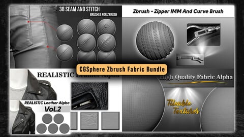 Fabric Brushes and Alphas Bundle ( 40% OFF )