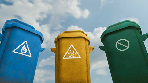 Trash Bin 3D Model Set