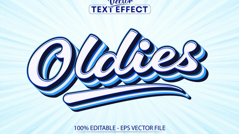 Oldies text, 80s text style and editable text effect