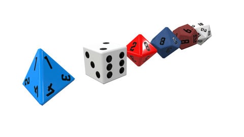 Collection Dice set for role-playing games - game ready PBR