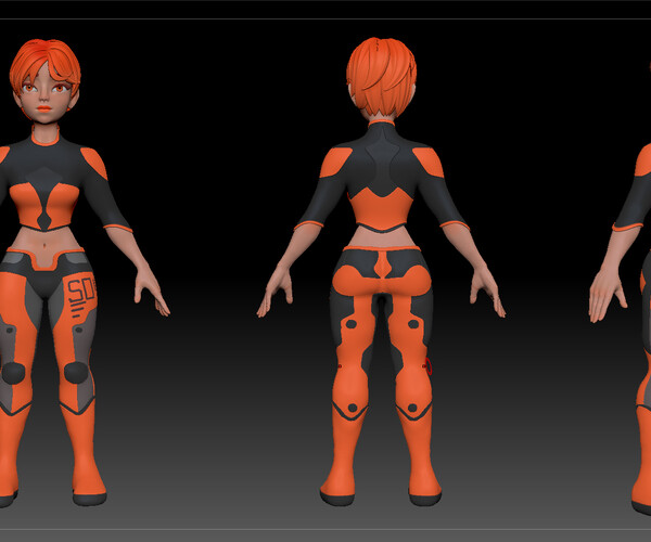 ArtStation - Scifi Girl Olivia - Character Design - ZBrush - High Poly ...