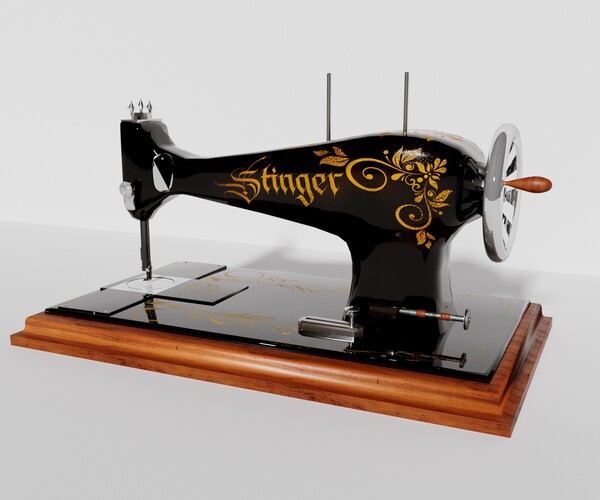 ArtStation Mechanical retro sewing machine. Game Assets