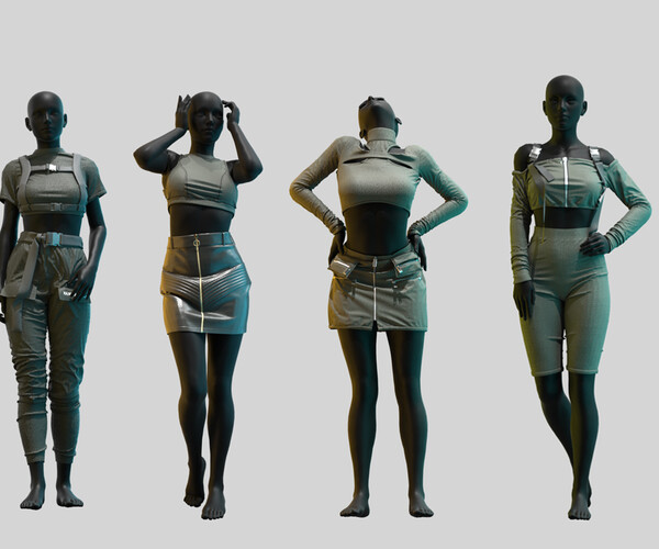 ArtStation - Pack Of Female Aesthetic Outfits | Game Assets