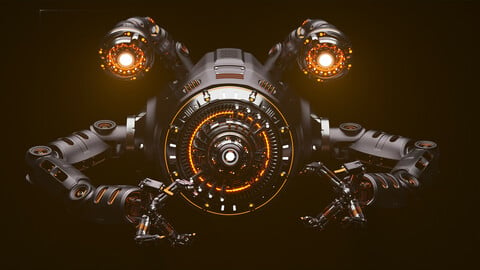 Sci - Fi Drone Rigged Advanced Edition - 3D model