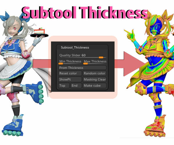 add thickness to subtool zbrush