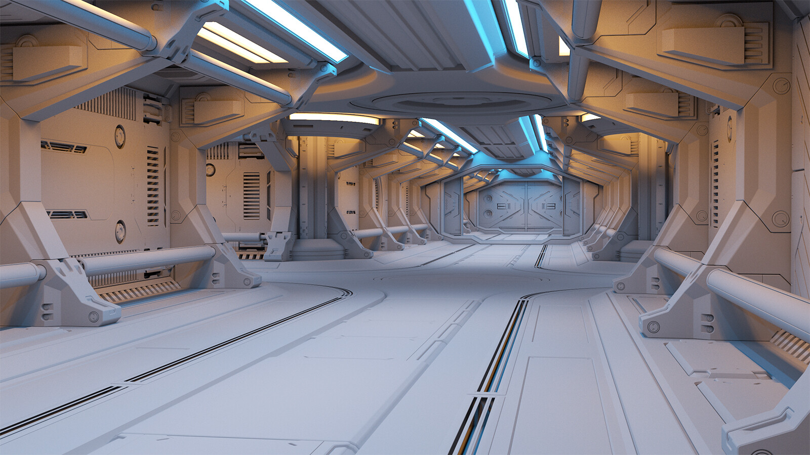 ArtStation - Sci - Fi Modular Corridor 2 - 3D Model | Resources