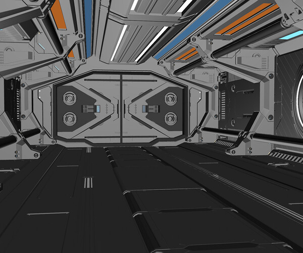 ArtStation - Sci - Fi Modular Corridor 2 - 3D Model | Resources