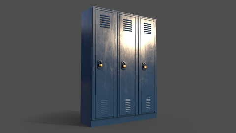 PBR School Gym Locker 01 - Blue Dark