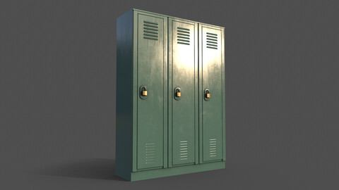 PBR School Gym Locker 01 - Green Light