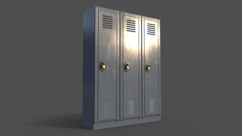 PBR School Gym Locker 01 - Grey