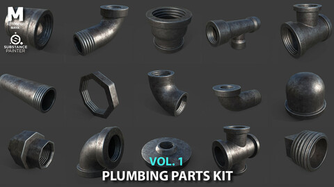 Plumbing Parts kit lowpoly 15 pisces