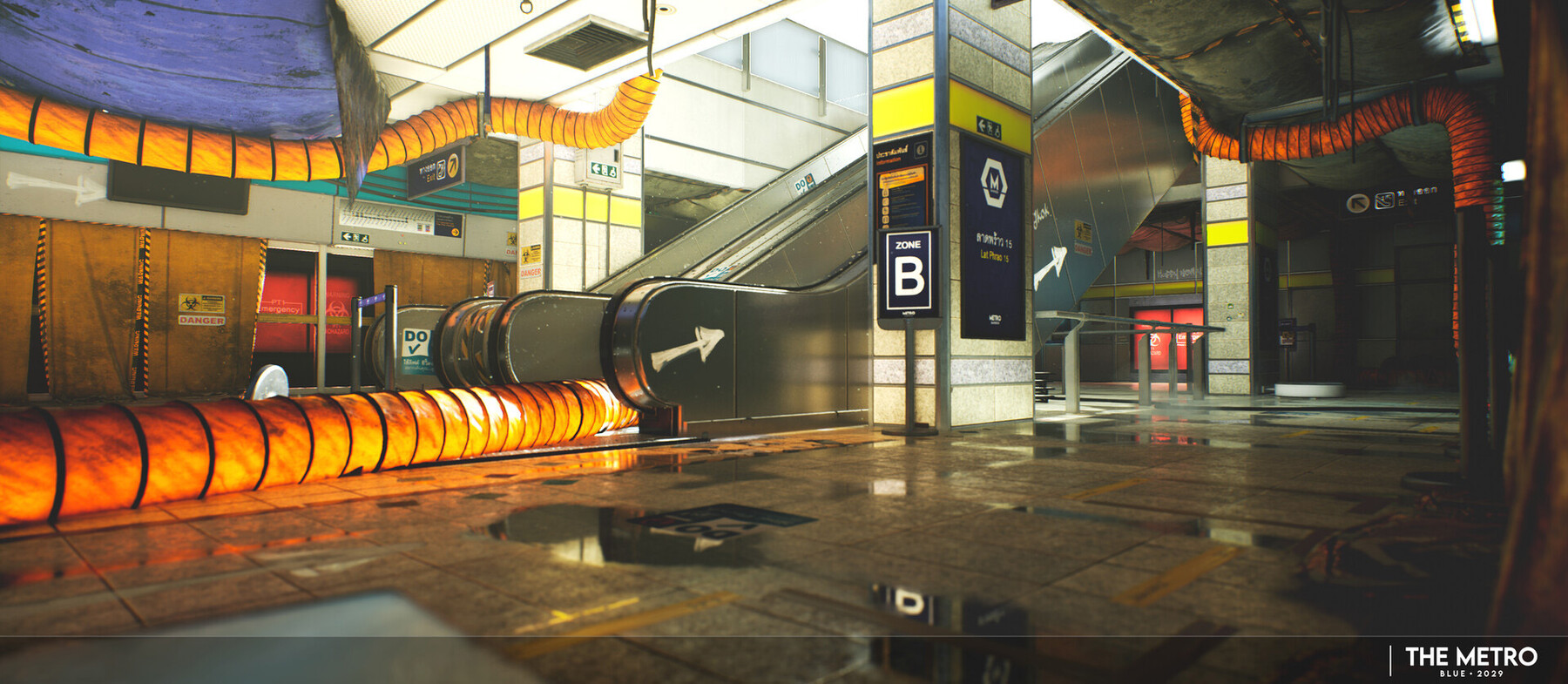 ArtStation The Blue Metro 2029 ( Post Apocalyptic Metro / Subway Environment ) Game Assets