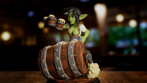 Goblin Bar Maid Miniature