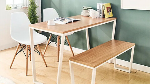 Robe 4 seater bench dining table set