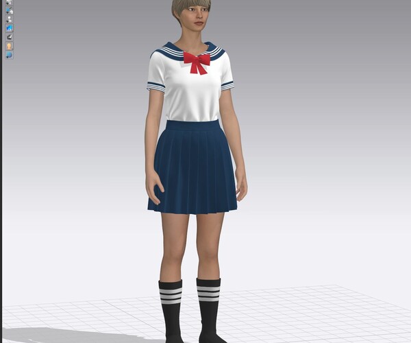 ArtStation - Sailor Uniform School, marvelous designer,clo3d | Resources
