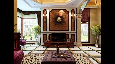 Luxury Retro European Style Living Room 5109