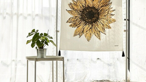 Sunflower Fabric Poster Curtain