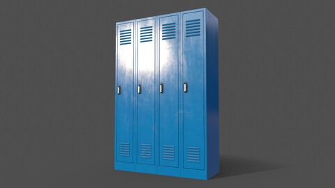 PBR School Gym Locker 02 - Blue Light