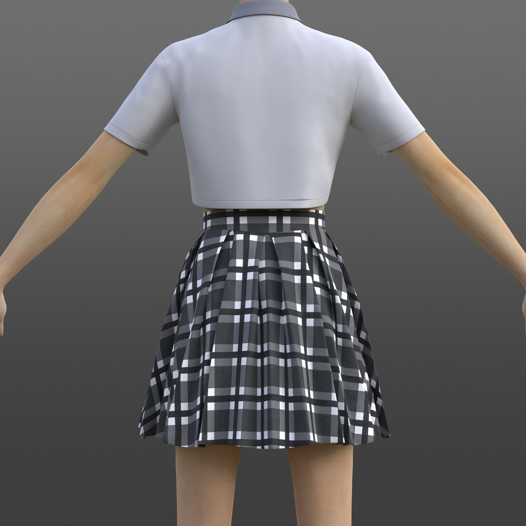 Plaid skirt clearance outfit 3d