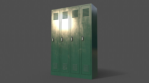 PBR School Gym Locker 02 - Green Dark