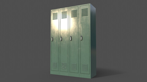 PBR School Gym Locker 02 - Green Light