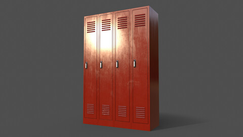 PBR School Gym Locker 02 - Red