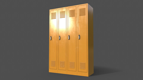 PBR School Gym Locker 02 - Yellow