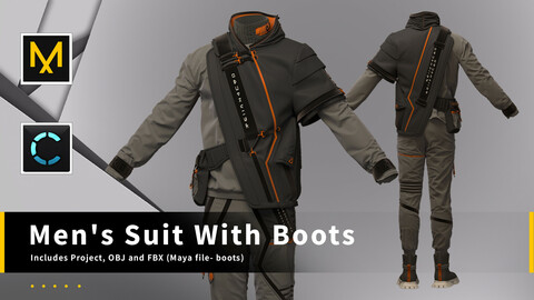 Men's suit with boots