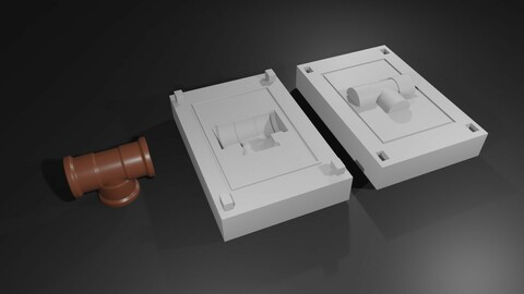 Mold for Pipe T - Form - Molde Forma Cano 3D print model