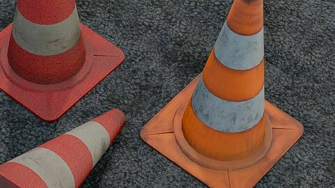 Traffic Cone 3D Model Set