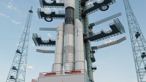 GSLV rocket 3D model
