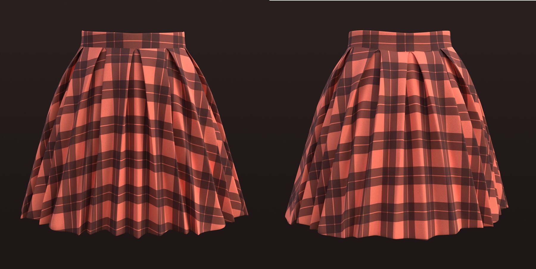 3D Pleat Prince of Wales Skirt - Women - Ready-to-Wear