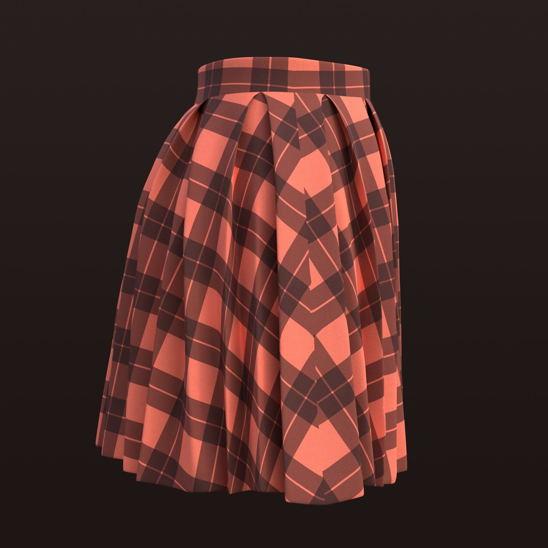 Plaid pencil outlet skirt 3d