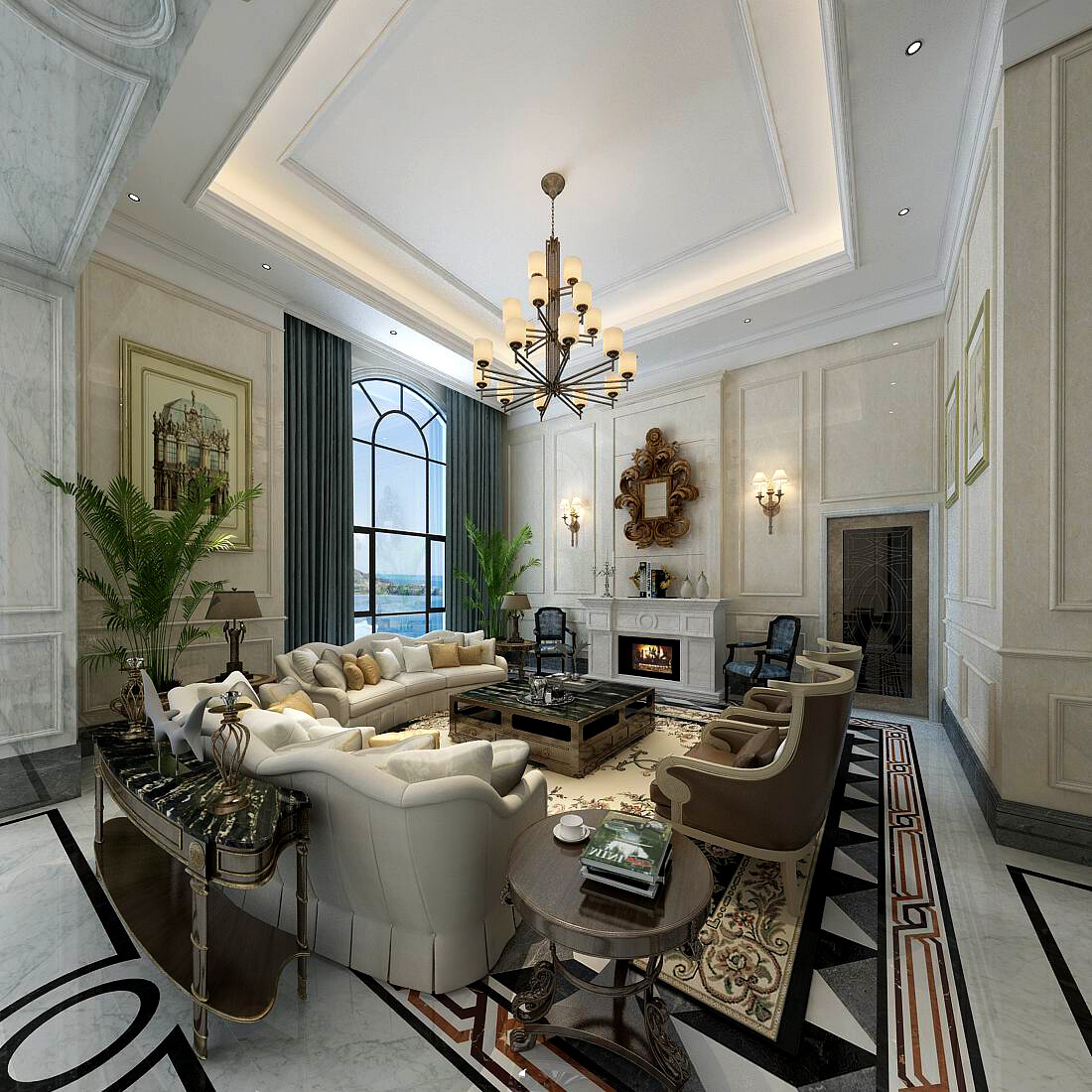 ArtStation Europeanstyle living room design 50 Resources