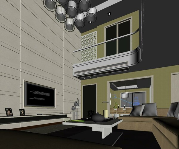 ArtStation - Modern style double living room 1816 | Resources