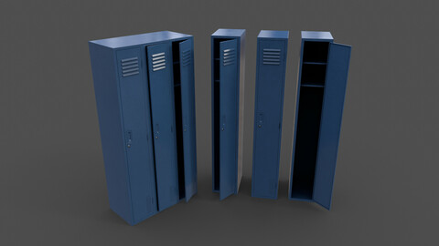 PBR School Gym Locker 03 - Blue Dark