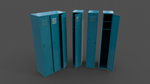 PBR School Gym Locker 03 - Blue Sea